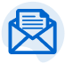 icon of a letter in an envelop in blue outline