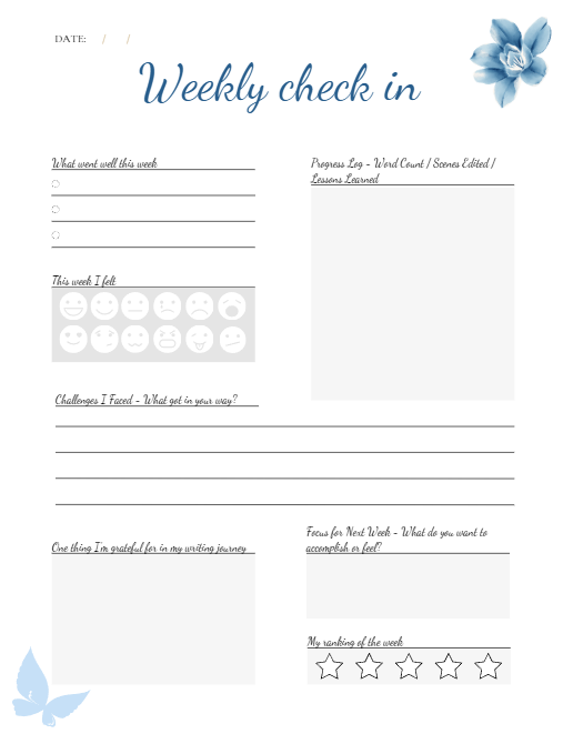 Weekly Check In Journal Page