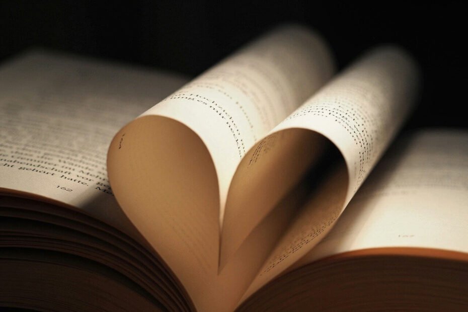 book with pages shaped as heart