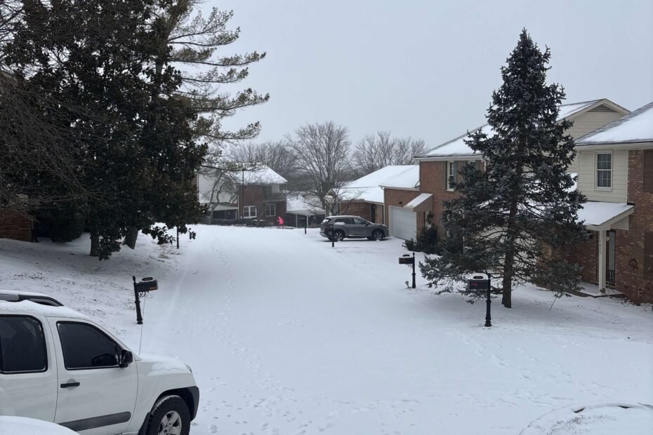 Snow in neighborhood